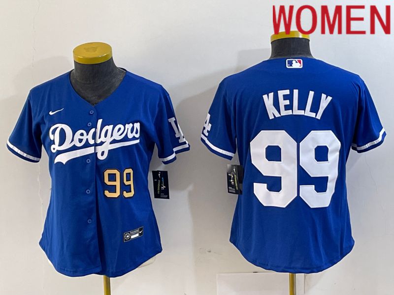 Women Los Angeles Dodgers 99 Kelly Blue 2024 Nike Game MLB Jersey style 3